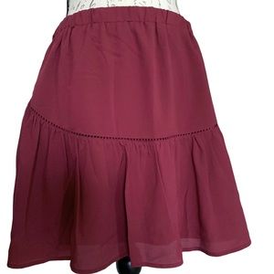 Banana Republic Lined  Mini Skirt Burgundy  Size M